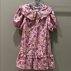 Janie and Jack Floral Pink Dress with Ruffle Details